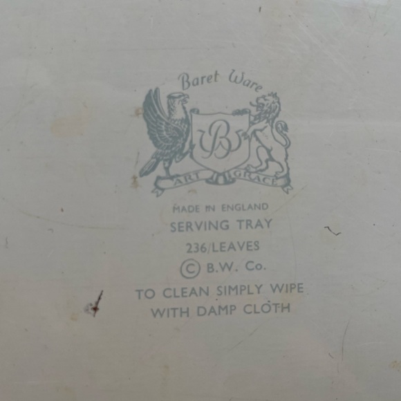 Vintage Made in England Baret Ware Serving Tray - Picture 4 of 5